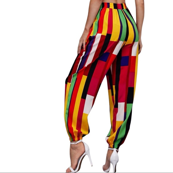 Color Block High Waisted Carrot Pants - Picture 3 of 3